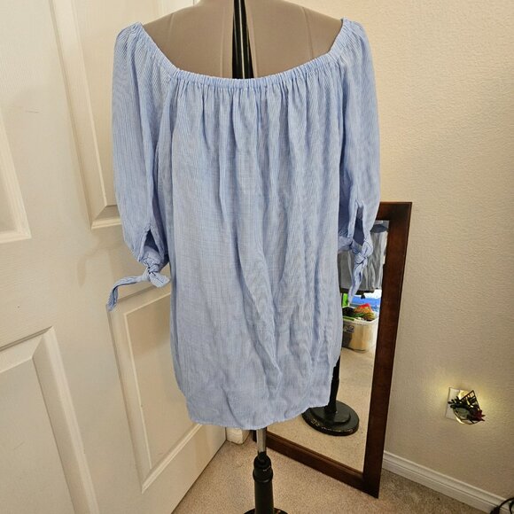 Laura Conrad Blue Striped Blouse - Picture 3 of 6